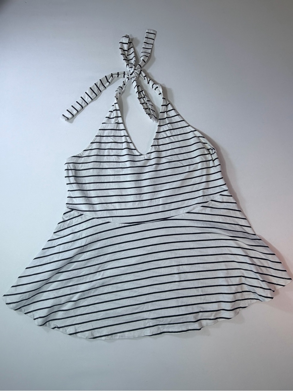 Torrid White and Black Striped Halter Top Size 2